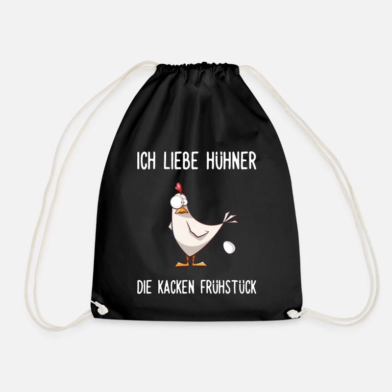 Ich liebe Hühner - Huhn Hühner Hühnerhaltung - Turnbeutel - Schwarz