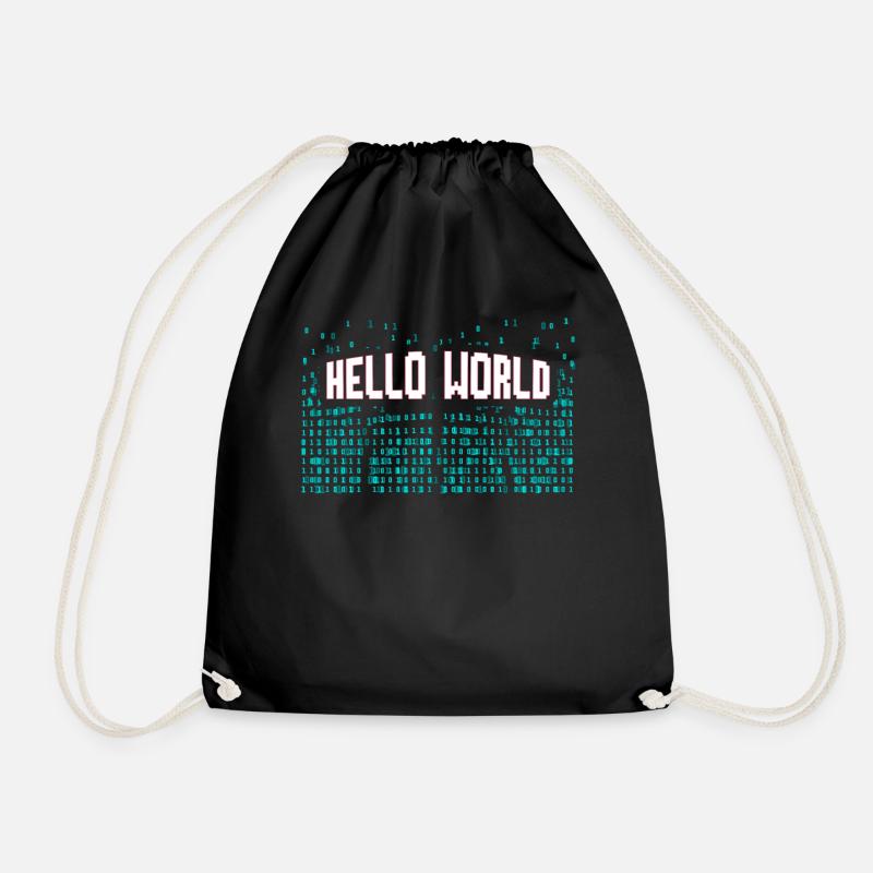 Hello World Computer Scientist Gift - Turnbeutel - Schwarz