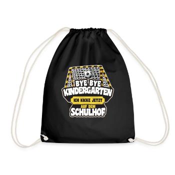 Einschulung Fußball Kicken Fußballer Schulanfang - Turnbeutel - Schwarz - Vorne
