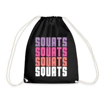 Squats - Turnbeutel - Schwarz - Vorne