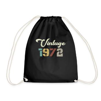 Geboren 1972 Geburtstagsgeschenk Vintage 1972 - Turnbeutel - Schwarz - Vorne