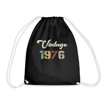 Geboren 1976 Geburtstagsgeschenk Vintage 1976 - Turnbeutel - Schwarz - Vorne