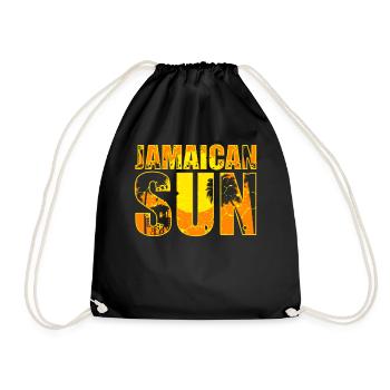 Jamaica flag caribbean vacation jamaica beach - Drawstring Bag - black - Front