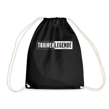 Trainerlegende | Coach Trainer Fussball Handball G - Turnbeutel - Schwarz - Vorne