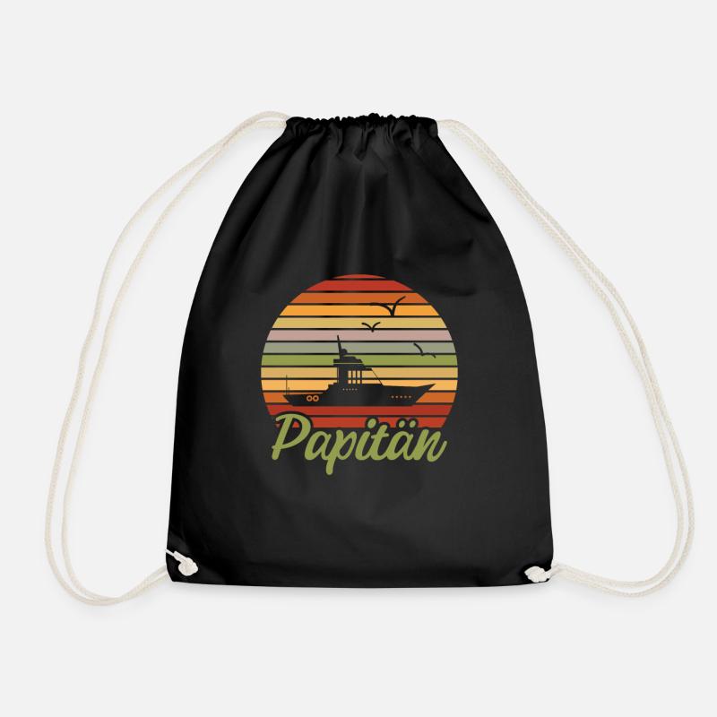 Papitän I Retro Vintage - Turnbeutel - Schwarz
