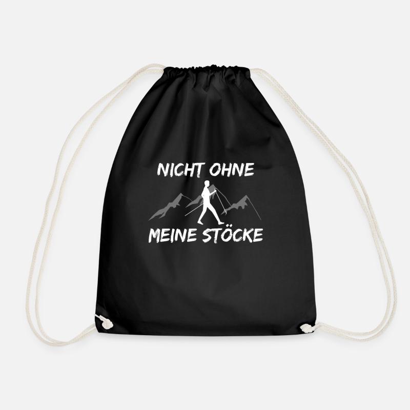 Nordic Walking Stöcke nordic walker Geschenkidee - Turnbeutel - Schwarz