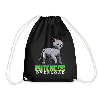 Surcharge de gentillesse russe bleu chat kawaii - Sac de sport léger - noir - Devant