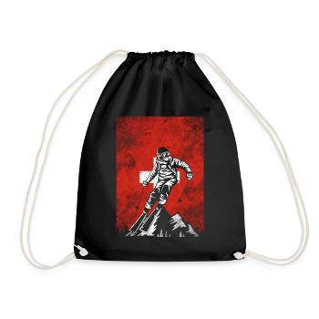 Switzerland skiing - Drawstring Bag - black - Front