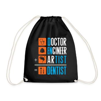 Dentiste dentiste dent dents dents cadeau dentaire - Sac de sport léger - noir - Devant