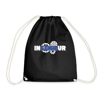 Nerd - Diplom Ingenieur - Geschenkidee - Genie - Turnbeutel - Schwarz - Vorne