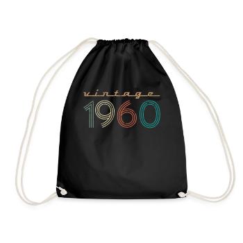 60e anniversaire femme 60 vintage août 1960 - Sac de sport léger - noir - Devant