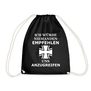 Bundeswehr,Generalmajor,Stuttgart,KSK,Deutschland. - Turnbeutel - Schwarz - Vorne