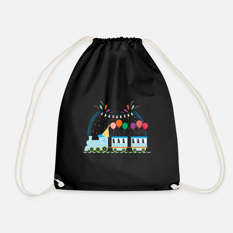 Train driver kids design - Drawstring Bag - black
