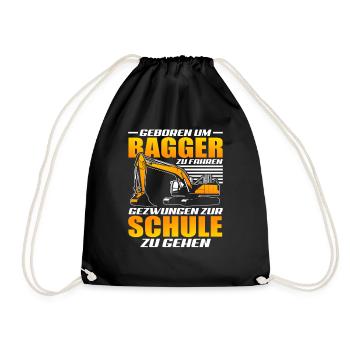 Baggerfahrer Kind - Turnbeutel - Schwarz - Vorne