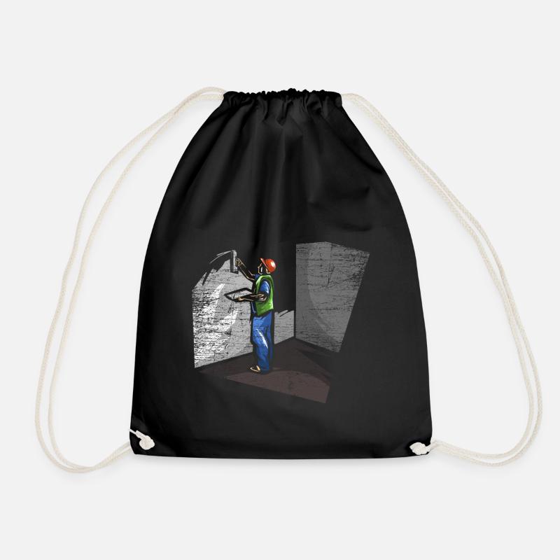 Plasterer cleaning work - Drawstring Bag - black