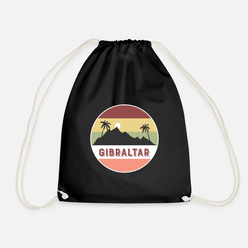 gibraltar Retro Land und Länder - Turnbeutel - Schwarz