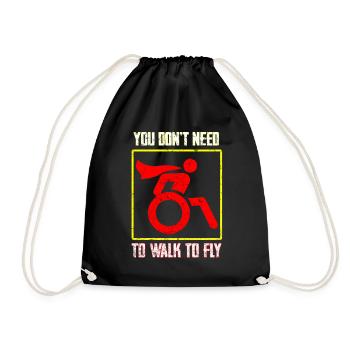 Cadeau handicap handicap humour en fauteuil roulant - Sac de sport léger - noir - Devant