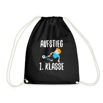 Einschulung Aufstieg Schulanfang Fußball Geschenk - Turnbeutel - Schwarz - Vorne