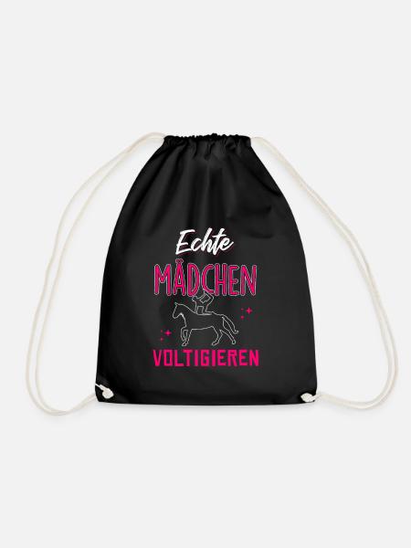 Echte Mädchen Voltigieren - Turnbeutel - Schwarz