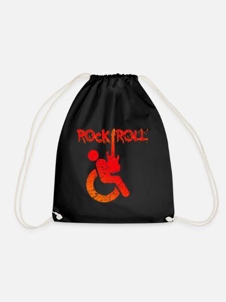 Rollstuhl Humor Behinderung Handicap Rock Geschenk - Turnbeutel - Schwarz