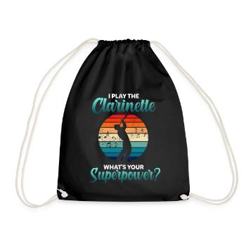 Clarinet player clarinet - Drawstring Bag - black - Front