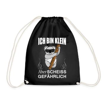 Klein Aber Scheiss Gefährlich Koala Spruch Lustig - Turnbeutel - Schwarz - Vorne