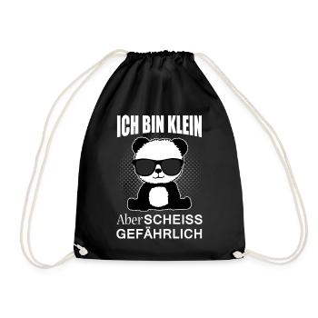 Klein Aber Scheiss Gefährlich Panda Spruch Lustig - Turnbeutel - Schwarz - Vorne