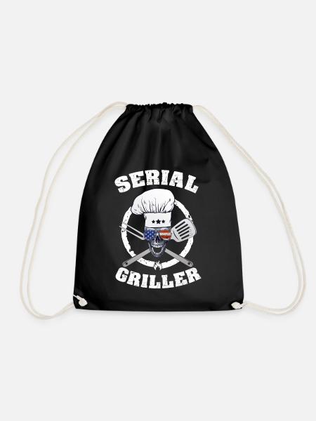 Serial Griller BBQ Fan Grillmeister - Drawstring Bag - black