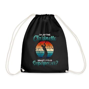 Clarinette rétro - Sac de sport léger - noir - Devant