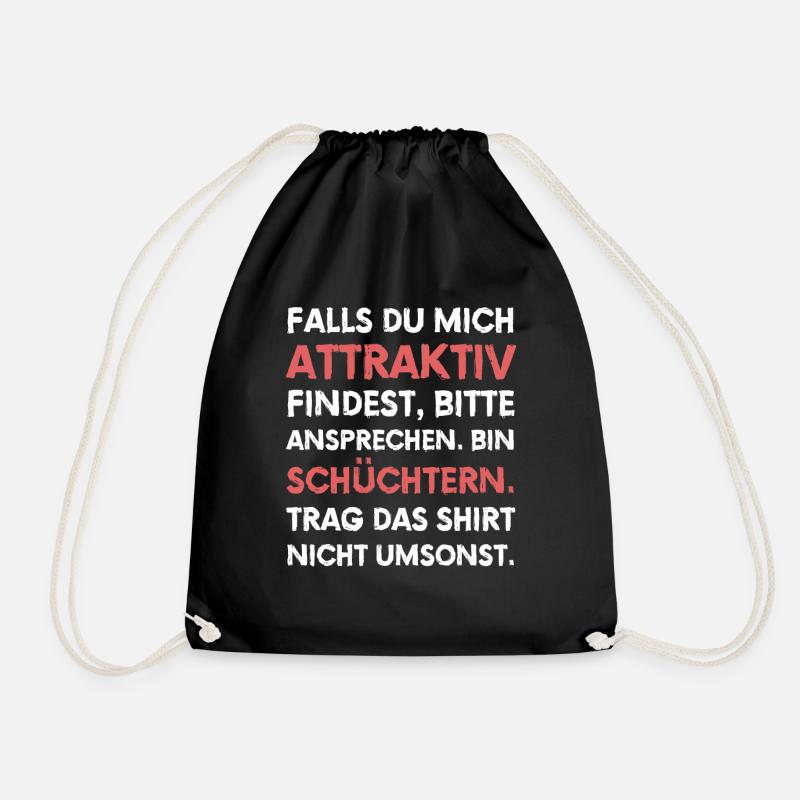 Schüchtern Ansprechen lustiger Spruch - Turnbeutel - Schwarz