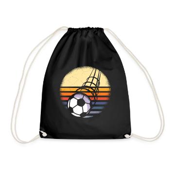 Kicken Kicker Fußball Vintage - Turnbeutel - Schwarz - Vorne