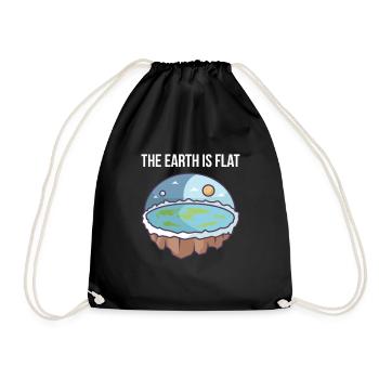The earth is flat - conspiracy theory - Drawstring Bag - black - Front