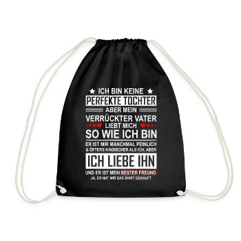 Keine perfekte Tochter Vater Tochter Geschenk - Turnbeutel - Schwarz - Vorne