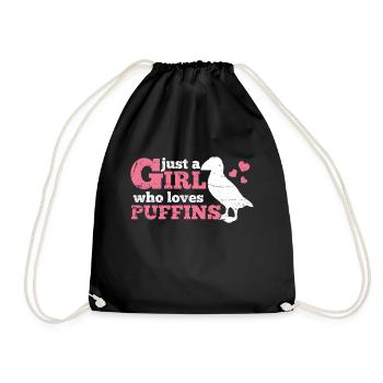 Puffins - Drawstring Bag - black - Front