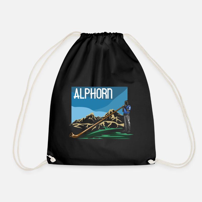 Alphorn - Turnbeutel - Schwarz