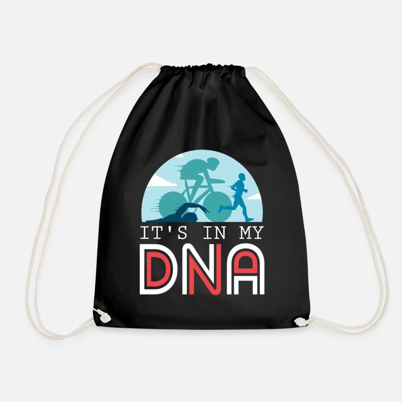 Triathlon Triathlet - It's in my DNA - Turnbeutel - Schwarz