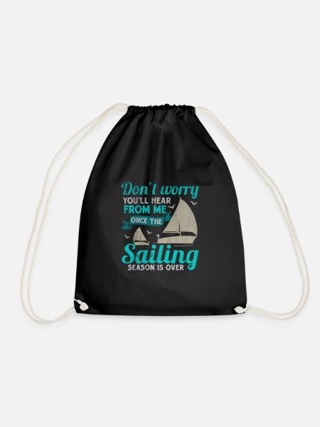 Segeln Regatta Skipper Boot Geschenk Segelboot - Turnbeutel - Schwarz