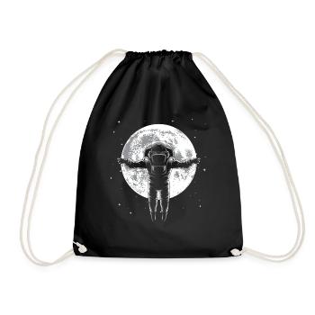 Astronaute lune espace extra-atmosphérique cadeau de l'espace - Sac de sport léger - noir - Devant