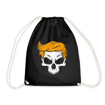 Tête de mort avec cheveux blonds - Sac de sport léger - noir - Devant