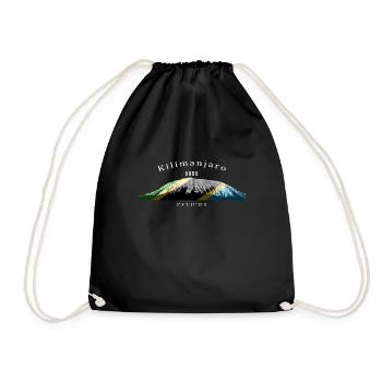 Kilimanjaro, Kilimanjaro, Africa's highest mountain - Drawstring Bag - black - Front