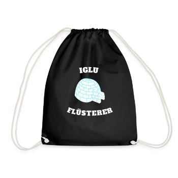 Iglu Igloo Flüsterer Geschenk - Turnbeutel - Schwarz - Vorne