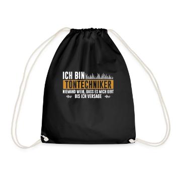 Tontechniker Bis Ich Versage Tontechnik Sound - Turnbeutel - Schwarz - Vorne