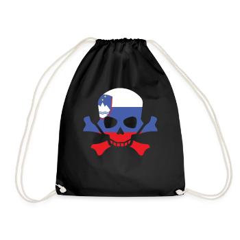 SLOVENIA SKULL SHIRT- slovenia - Turnbeutel - Schwarz - Vorne