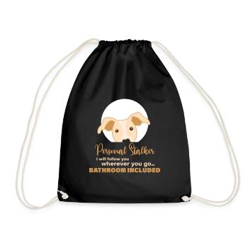 Greyhound, dog , whippet - Drawstring Bag - black - Front