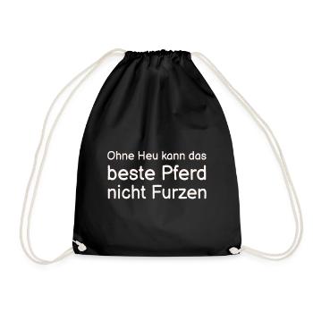 Pferd Pferde Spruch horse - Turnbeutel - Schwarz - Vorne