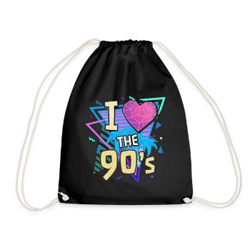 90's nineties vintage - Drawstring Bag - black - Front