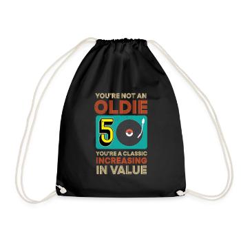 50th birthday You're Not An Oldie August 1970 - Drawstring Bag - black - Front