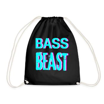 Techno Music House Rave Festival Clothing - Drawstring Bag - black - Front