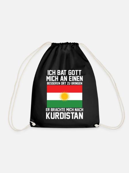 Kurdistan Kurdische Flagge Kurde Kurdisch Geschenk - Turnbeutel - Schwarz