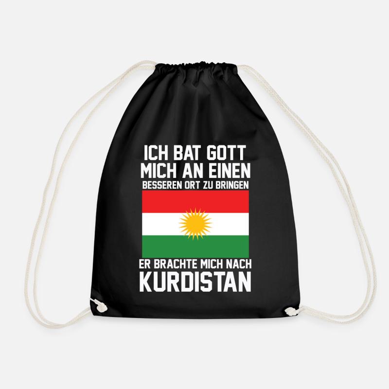 Kurdistan Kurdische Flagge Kurde Kurdisch Geschenk - Turnbeutel - Schwarz